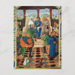 Cartão Postal Carlos VII que dá um documento a Joan of Arc