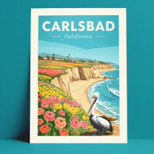 Cartão Postal Carlsbad Califórnia Antiga