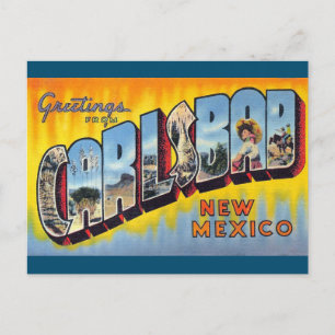 Cartão Postal Carlsbad, Cartão-postal de Arte Vintage do Novo Mé