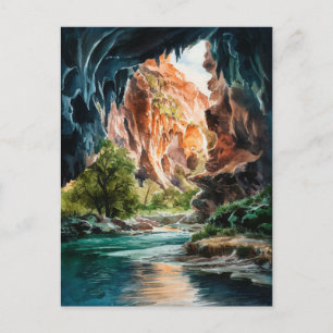 Cartão Postal Carlsbad Caverns National Park Watercolor Painting