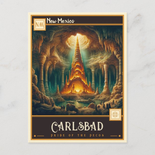 Cartão Postal Carlsbad, Novo México | Vintage (Frente)