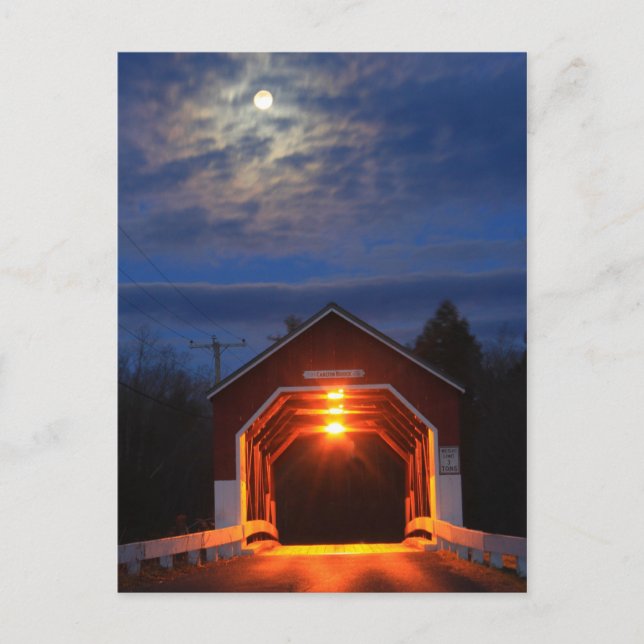 Cartão Postal Carlton Covered Bridge Moonlight (Frente)