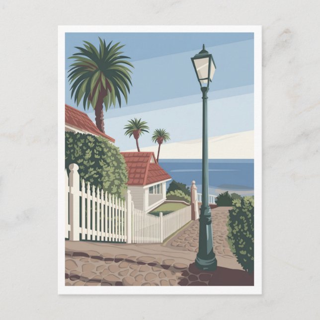 Cartão Postal Carmel, CA - Casa ao longo da costa (Frente)