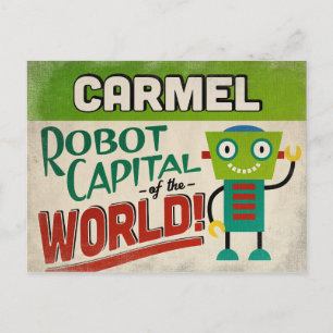 Cartão Postal Carmel Indiana Robot - Funny Vintage