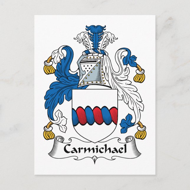 Cartão Postal Carmichael Family Crest (Frente)