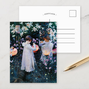 Cartão Postal Carnação, Lily, Lily, Rosa   John Singer Sargent