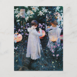 Cartão Postal Carnação, Lily, Lily, Rosa por John Singer Sargent