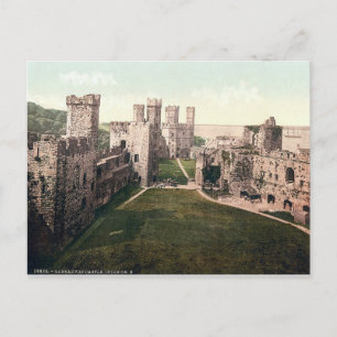 Cartão Postal Carnarvon Castle interior, vintage Wales c1910