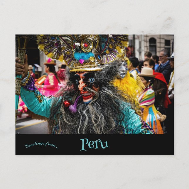 Cartão Postal Carnaval de Lima no Peru (Frente)