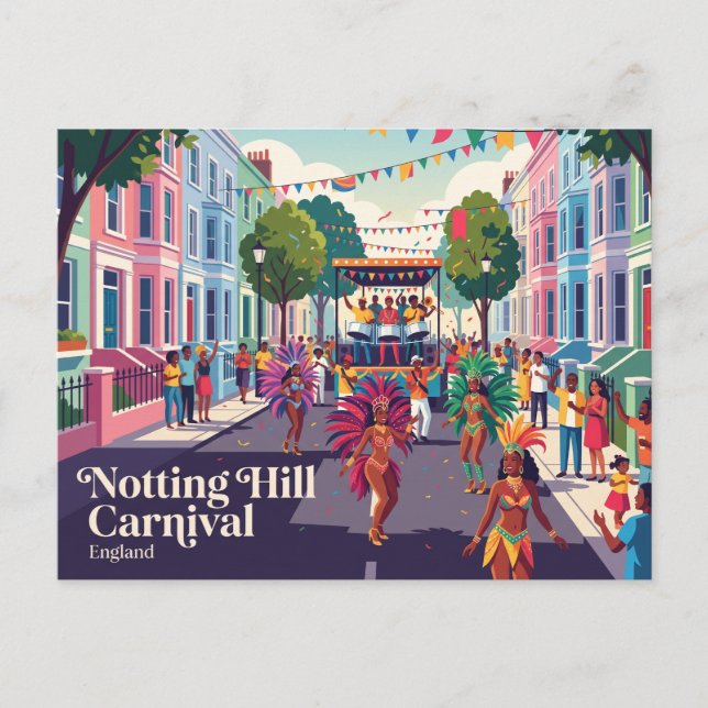 Cartão Postal Carnaval de Notting Hill Inglaterra (Frente)