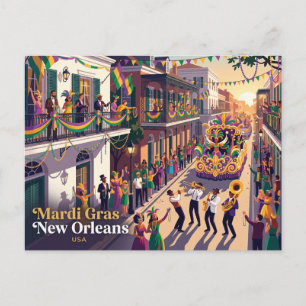 Cartão Postal Carnaval de Nova Orleans, EUA