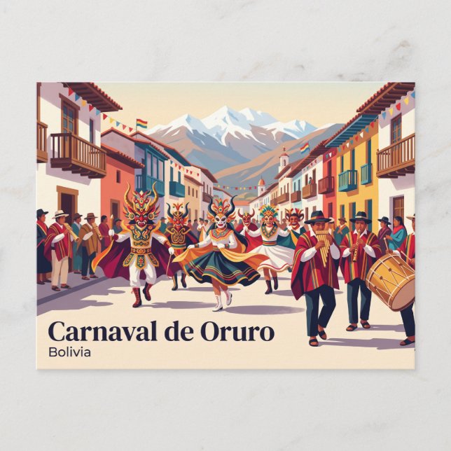 Cartão Postal Carnaval de Oruro Bolívia (Frente)