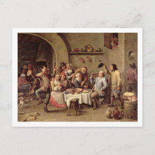 Cartão Postal Carnaval: "Le Roi Boit", 1690 (petróleo sobre cobr