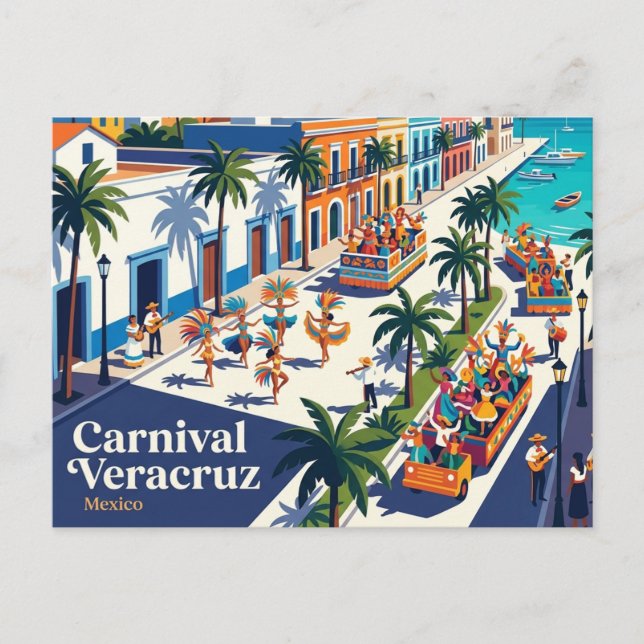 Cartão Postal Carnaval Veracruz México (Frente)