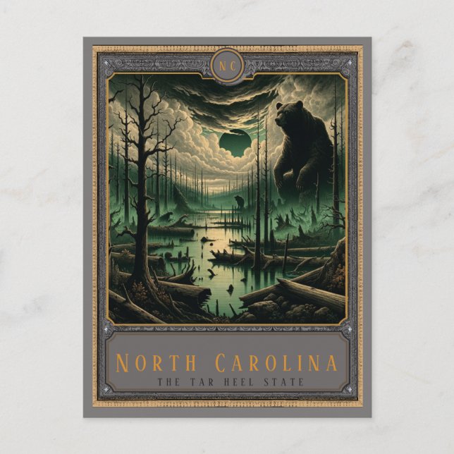 Cartão Postal Carolina do Norte | Cartão-postal de arte gótica (Frente)