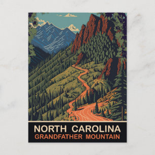 Cartão Postal Carolina do Norte, montanha do avô, Viagem