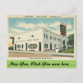 Cartão Postal Carolina do Sul, Hotel Palms, Rua George.