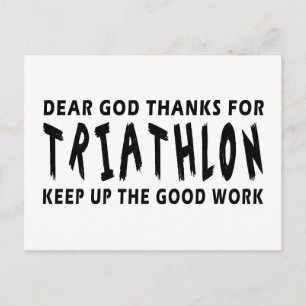 Cartão Postal Caros Obrigados De Deus Para Triathlon
