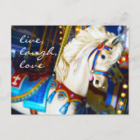 Carousel Horse Photo Live Laugh Love Script Bold