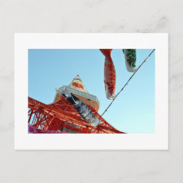 Cartão Postal Carp Streamers (Koinobori) no Cartão-postal Torre 