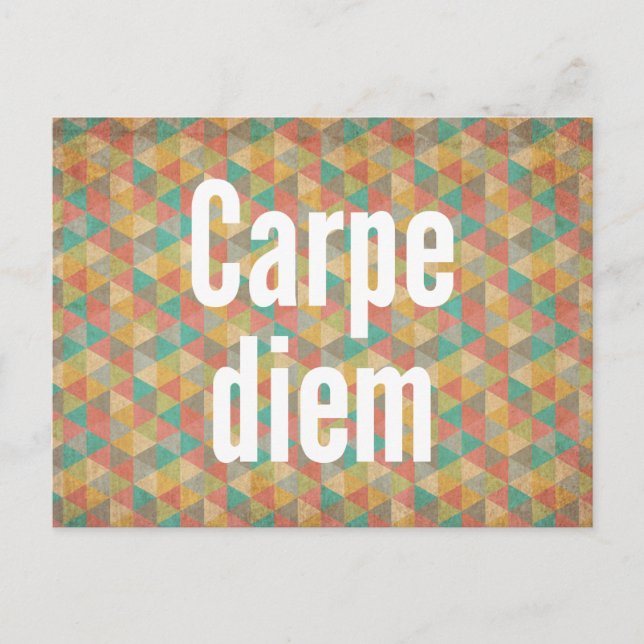 Cartão Postal Carpe diem, aproveite o dia, citações motivacionai (Frente)