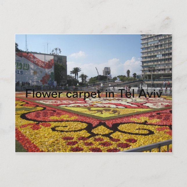 Cartão Postal Carpete de flores em Tel Aviv (Frente)