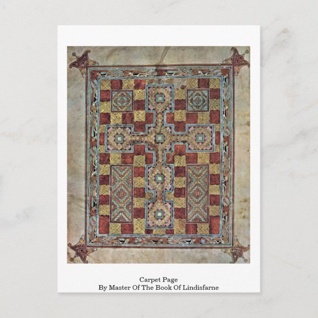 Cartão Postal Carpete Page Por Mestre Do Livro De Lindisfarne (Frente)