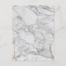 Cartão Postal Carrara Branca Marble Clássico Dourado Personaliza