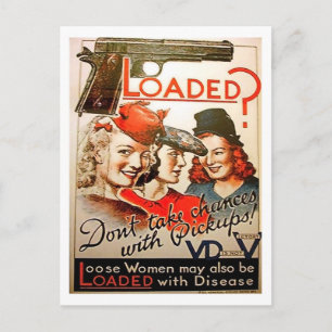 Cartão Postal Carregado? Não se arrisque com as garotas, a guer