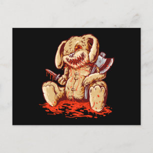 Cartão Postal Carregando de boneca de coelho assustador