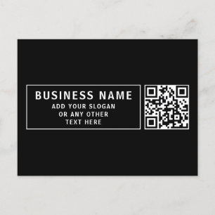 Cartão Postal Carregar código QR ou logotipo   Moderno Preto