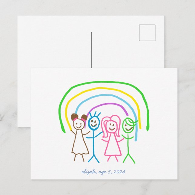 Cartão Postal Carregar Crianças de Desenho Transformando Trabalh (Frente/Verso)