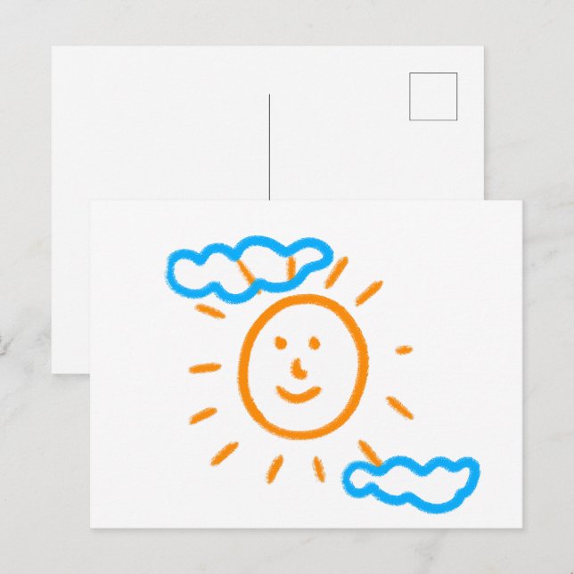 Cartão Postal Carregar Crianças de Desenho Transformando Trabalh (Frente/Verso)