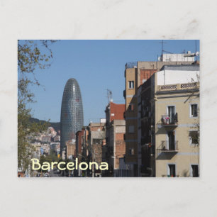 Cartão Postal Carrer de Badajoz e Torre Agbar, Barcelona