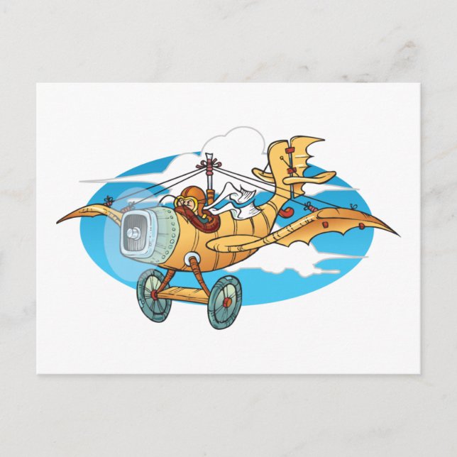 Cartão Postal Carrinho de Desenho Animado (Frente)