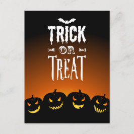 Cartão Postal Carrinho De Halloween Ou Carrinho De Tratamento