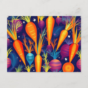 Cartão Postal Carrinhos Celestiais de Padrão Geométrico abstrato
