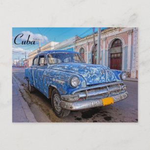 Cartão Postal Carro americano clássico em Cienfuegos, Cuba