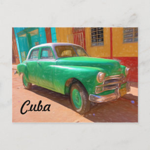 Cartão Postal Carro americano clássico em Havana, Cuba
