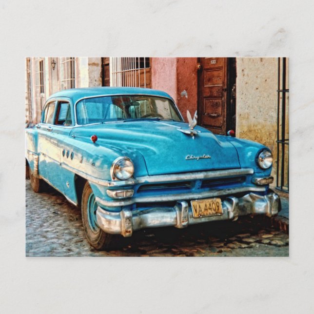 Cartão Postal Carro antigo em Cuba (Frente)