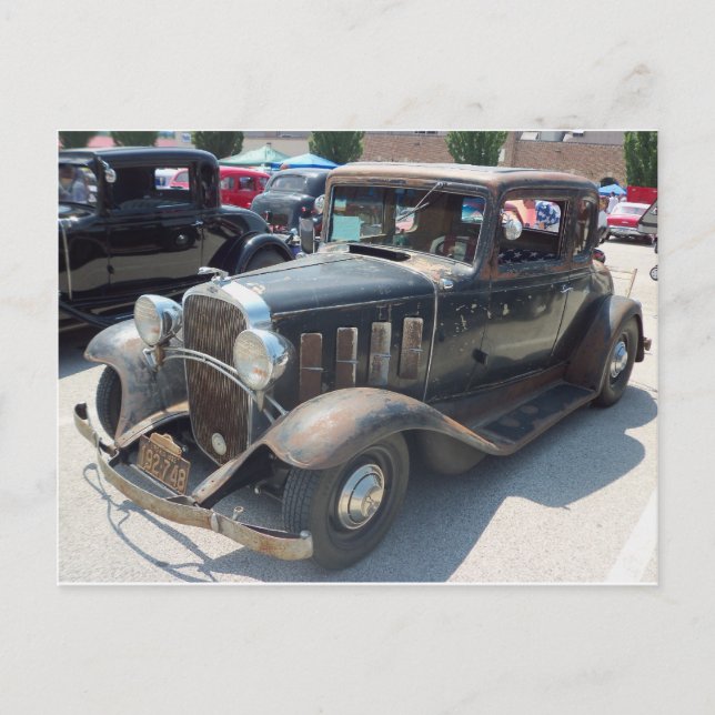 Cartão Postal Carro Antiquado Ruído (Frente)