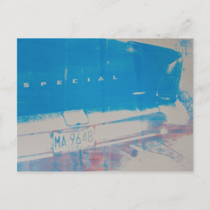 Cartão Postal Carro azul