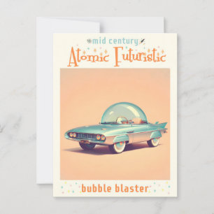 Cartão Postal Carro Blaster de Bolha Atômica Futuro