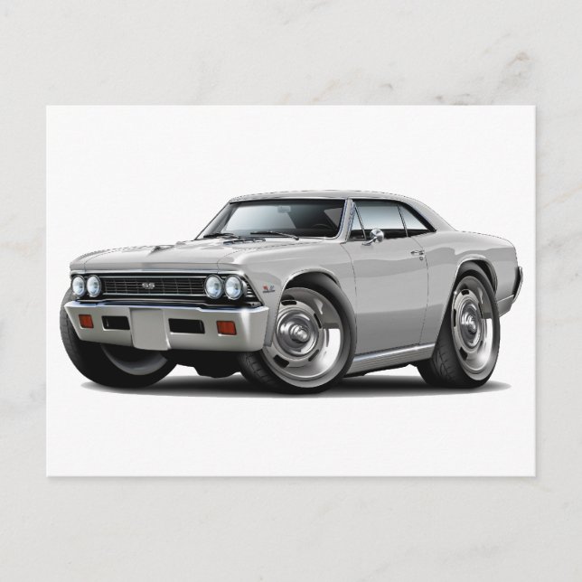 Cartão Postal Carro Branco Chevelle 1966 (Frente)