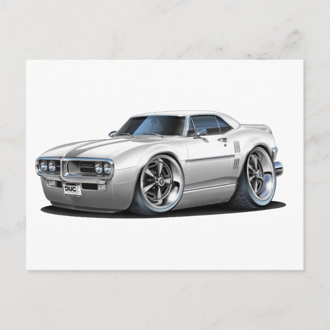 Cartão Postal Carro Branco Firebird 1967 (Frente)