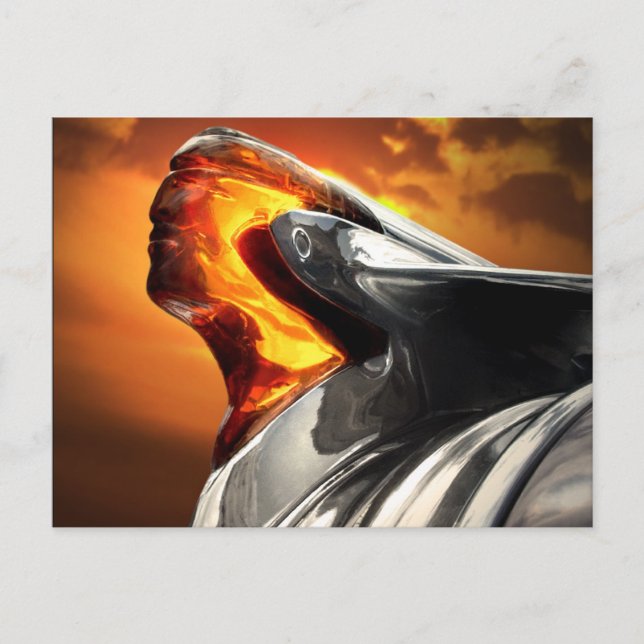 Cartão Postal Carro Clássico Chefe Pontiac Chefe Sunset (Frente)