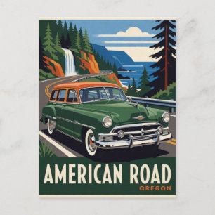 Cartão Postal Carro Clássico da Estrada de Oregon