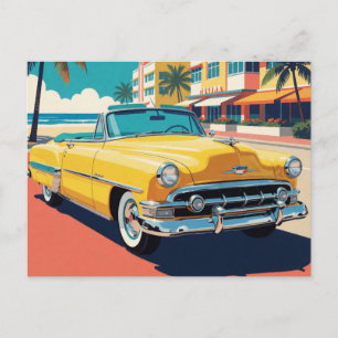 Cartão Postal Carro Clássico Florida Sunshine