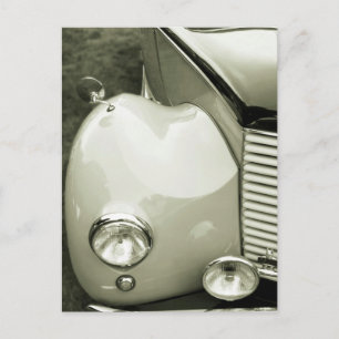 Cartão Postal Carro Clássico - Foto Preta E Branca