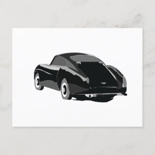 Cartão Postal Carro Clássico Preto Cinza